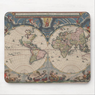 Mousepad Viagem Antiquado do Mundo do Mapa