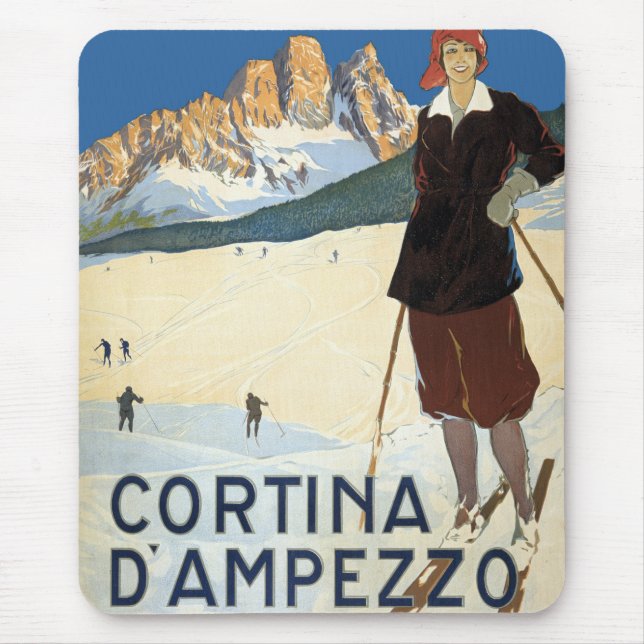 Mousepad Viagem Clássica Cortina d'Ampezzo, Itália Alpes de (Frente)