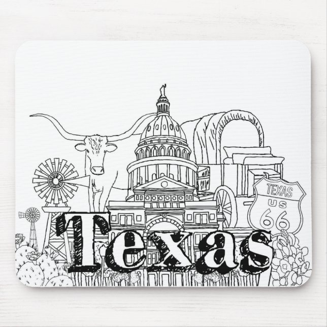 Mousepad Viagem de Arte de Férias no Texas (Frente)