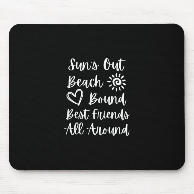 Mousepad Viagem de Cruzeiro de Meninas Férias Sóis Fora Lim (Frente)