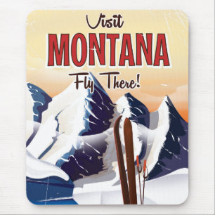 Mousepad viagem de estilo Montana Ski Vintage