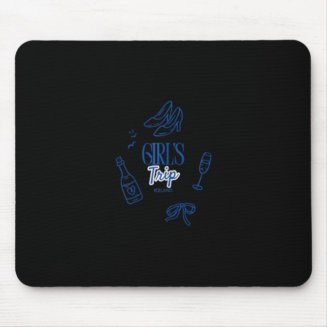 Mousepad Viagem de Meninas para Fim de Semana na Islândia  (Frente)