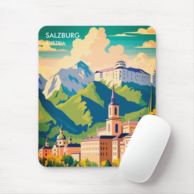 Mousepad Viagem de Salzburg Áustria (Com mouse)