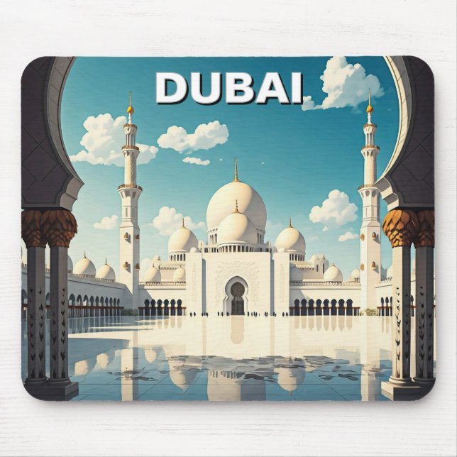 Mousepad Viagem de UAE da Grande Mesquita de Dubai (Frente)