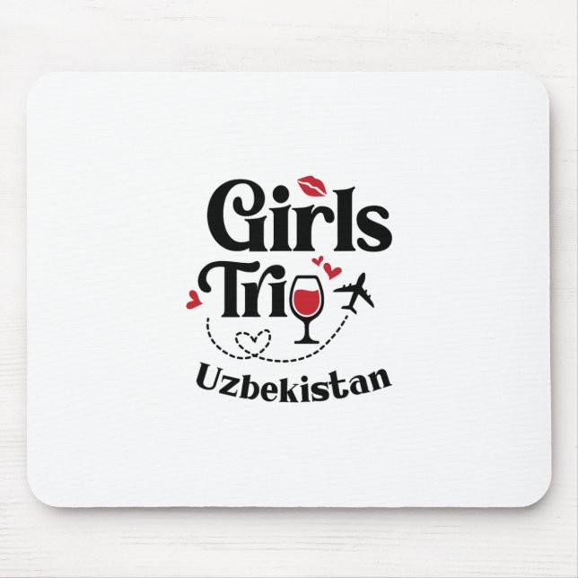 Mousepad Viagem de vinho fofo das meninas Uzbequistão Viage (Frente)