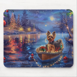 Mousepad Viagem Festiva de Natal de Biewer Terrier
