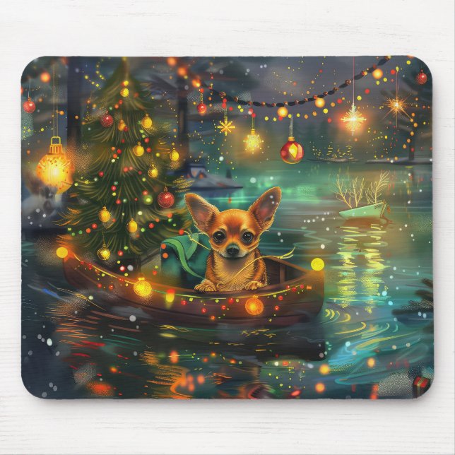 Mousepad Viagem Festiva de Natal de Chihuahua (Frente)