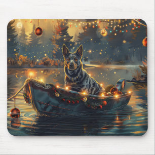 Mousepad Viagem Festiva de Natal do Blue Heeler