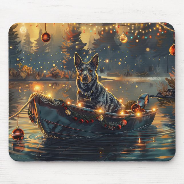 Mousepad Viagem Festiva de Natal do Blue Heeler (Frente)
