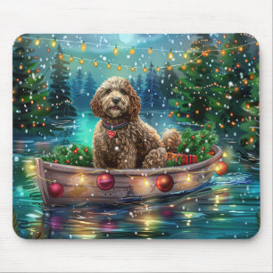 Mousepad Viagem Festiva de Natal do Cockapoo