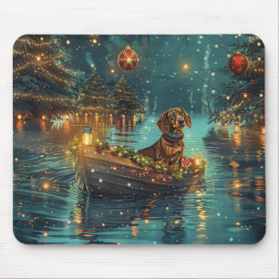 Mousepad Viagem Festiva de Natal do Dachshund