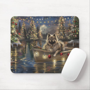 Mousepad Viagem Festiva de Natal do Keeshond