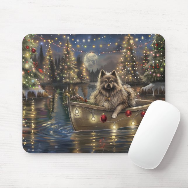Mousepad Viagem Festiva de Natal do Keeshond (Com mouse)