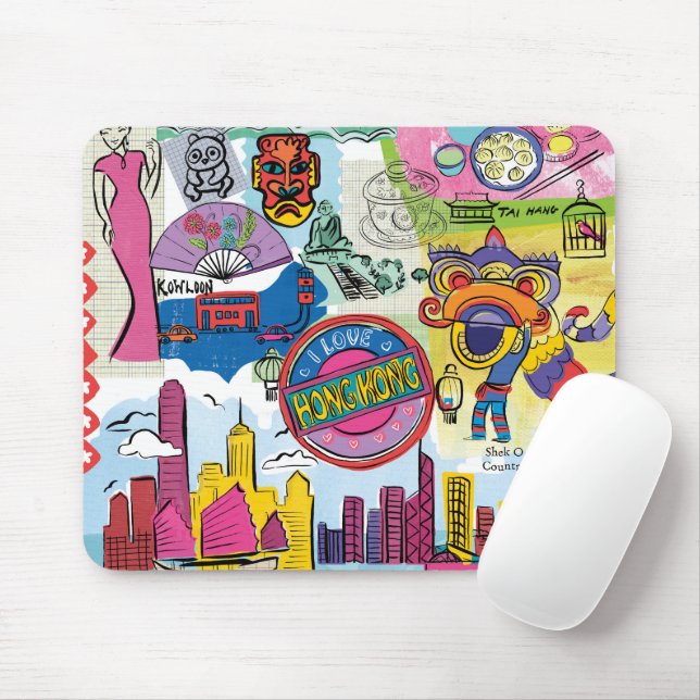 Mousepad Viagem global - Hong Kong (Com mouse)