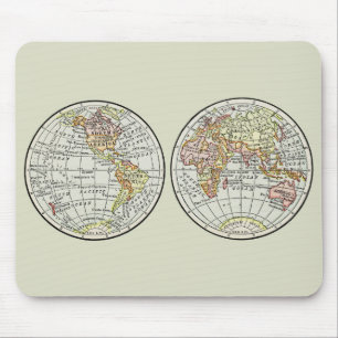 Mousepad Viagem Globe Map Earth 1916 World Atlas