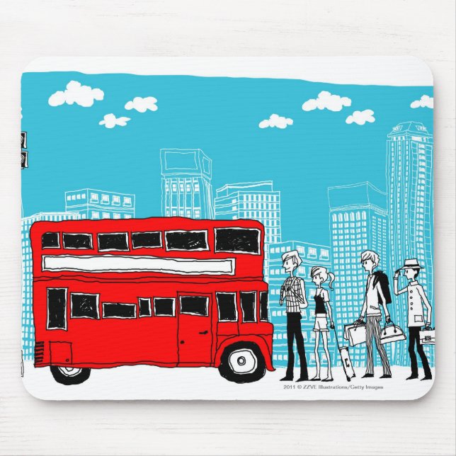 Mousepad Viagens ao trabalho que esperam no paragem do (Frente)