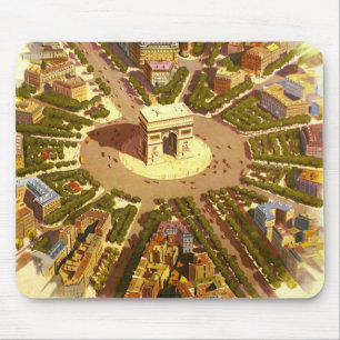 Mousepad Viagens vintage, Arco do Triunfo Paris France