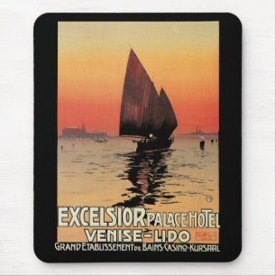 Mousepad Viagens vintage, Barcos no Palácio Excelsior Venez