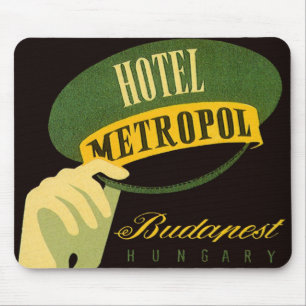 Mousepad Viagens vintage Budapest Hungria Bellhop Hat
