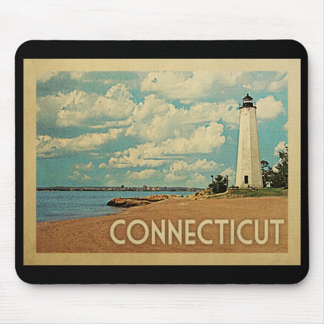 Mousepad Viagens vintage da proteção do mouse do farol de C (Frente)