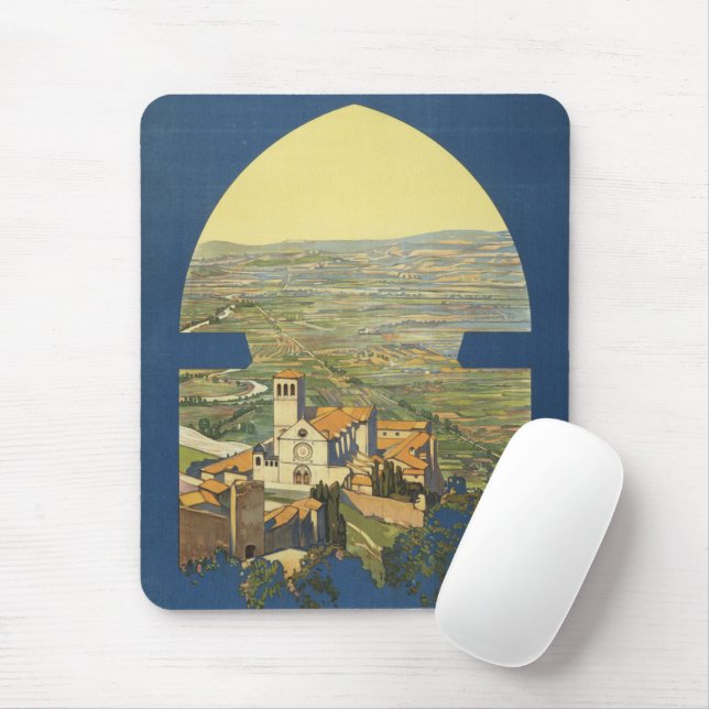 Mousepad Viagens vintage De Assisi, Itália (Com mouse)