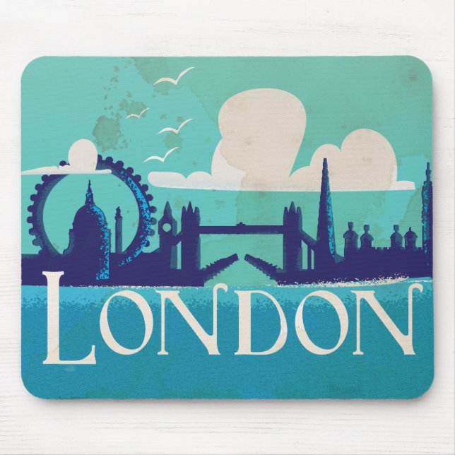 Mousepad Viagens vintage de Londres (Frente)