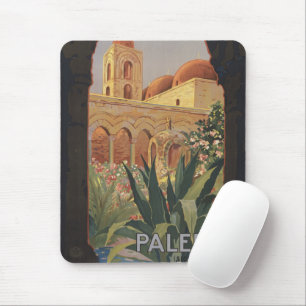 Mousepad Viagens vintage De Poster Para Palermo, Itália.
