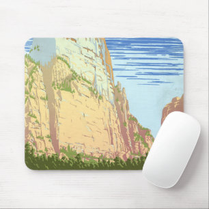 Mousepad Viagens vintage de Poster Para Zion National Park