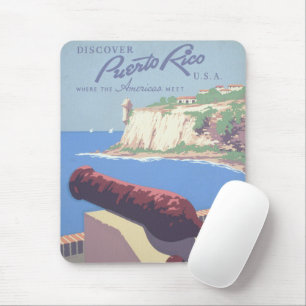 Mousepad Viagens vintage de Poster promovendo Porto Rico