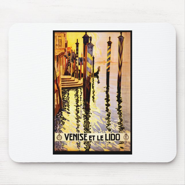 Mousepad viagens vintage de Veneza Lido (Frente)