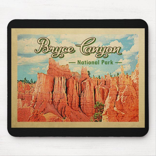Mousepad Viagens vintage do Parque Nacional Bryce Canyon (Frente)