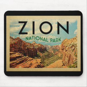 Mousepad Viagens vintage do Parque Nacional Zion