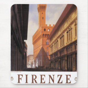 Mousepad viagens vintage, Firenze, Florença, Palazzo Vecch