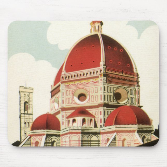 Mousepad Viagens vintage Florence Firenze Itália Church Duo (Frente)