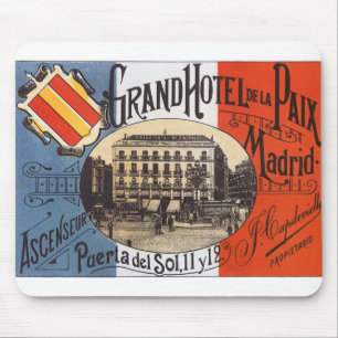 Mousepad Viagens vintage, Grand Hotel Paix, Madrid, Espanha