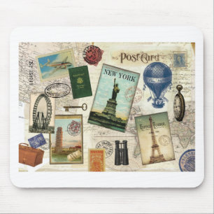 Mousepad Viagens vintage modernas