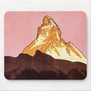 Mousepad Viagens vintage, montanha de Matterhorn, suiça