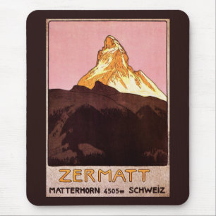 Mousepad Viagens vintage, Montanha Matterhorn, Suiça