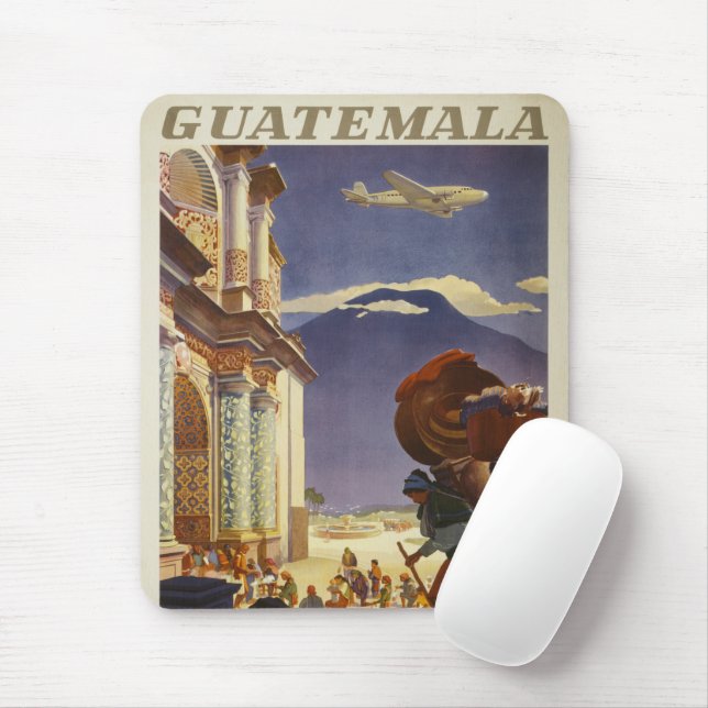Mousepad Viagens vintage Para Guatemala (Com mouse)
