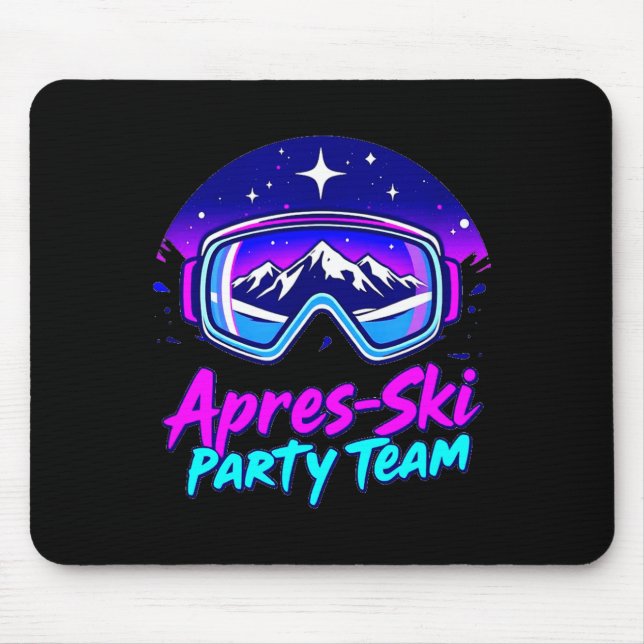 Mousepad Vibes de festa após esqui – vida noturna de montan (Frente)