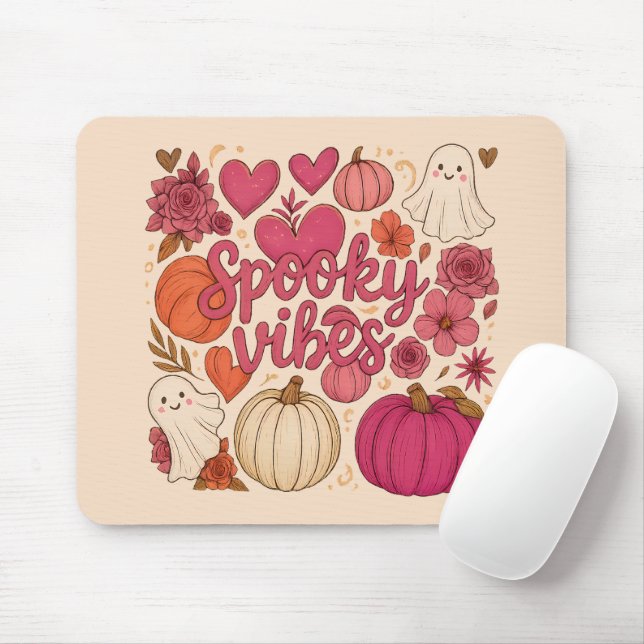 Mousepad Vibrações Assustadoras - Halloween  (Com mouse)