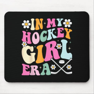 Mousepad Vibrações de Garota de Hóquei Vintage Dia de Jogo