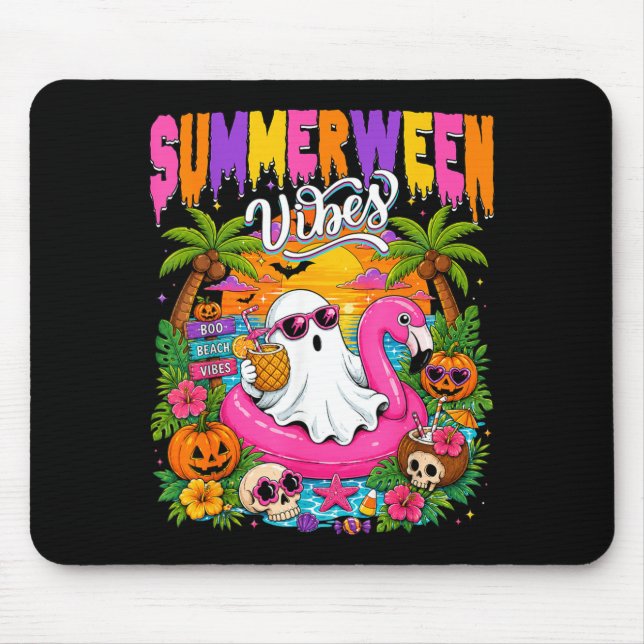 Mousepad Vibrações de Summerween Praia Fantasma Assustadora (Frente)
