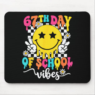 Mousepad Vibrações do 67º dia de aula Engraçado Seis Sete 6
