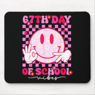 Mousepad Vibrações do 67º Dia de Escola 67 Meme Rosto Sorri