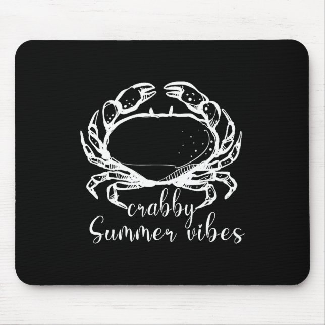 Mousepad Vibrações Irritadiças de Verão,amo Caranguejo, Pre (Frente)