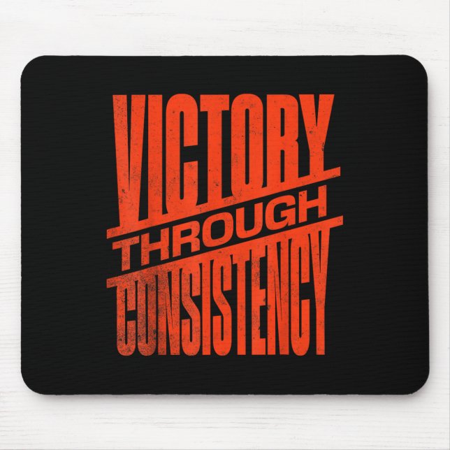 Mousepad Victory Through Consistency Motivational Insration (Frente)