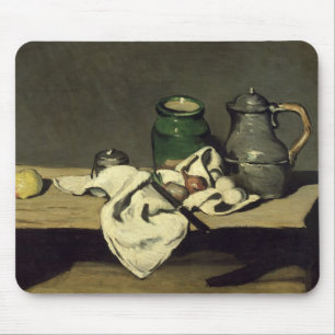 Mousepad Vida com uma chaleira, c.1869 de Paul Cezanne