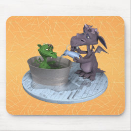 Mousepad Vida como um pequeno dragão: hora do banho