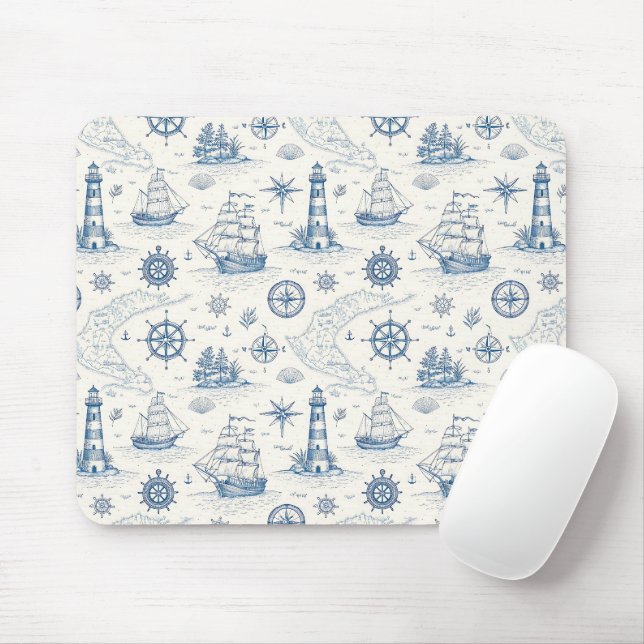 Mousepad Vida Costeira Oceanos Azuis (Com mouse)